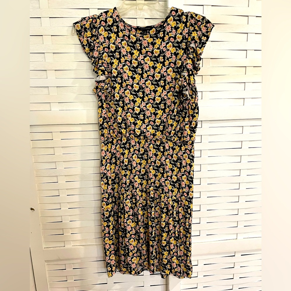 Banana Republic Floral Ruffle Sleeve Dress
